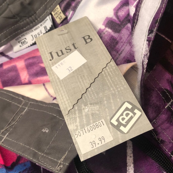 NWT JUST B Board Shorts (M-90) - Picture 8 of 8
